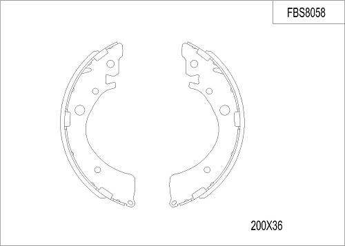 FI.BA FBS8058 - Комплект тормозных колодок, барабанные autospares.lv