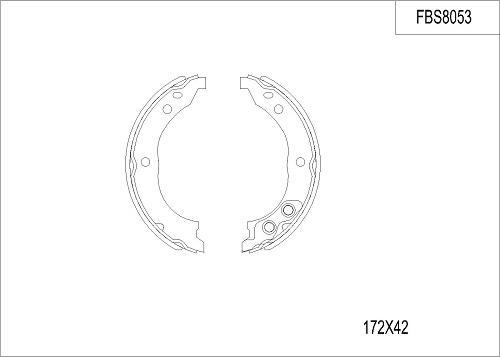 FI.BA FBS8053 - Комплект тормозных колодок, барабанные autospares.lv