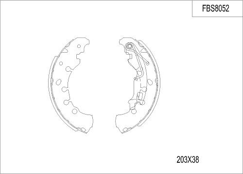 FI.BA FBS8052 - Комплект тормозных колодок, барабанные autospares.lv