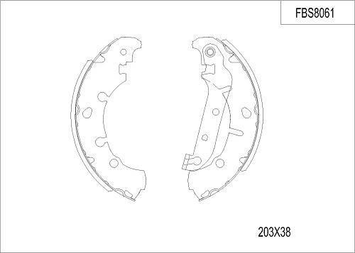 FI.BA FBS8061 - Комплект тормозных колодок, барабанные autospares.lv