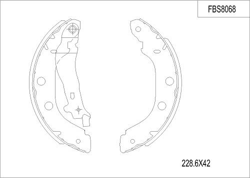 FI.BA FBS8068 - Комплект тормозных колодок, барабанные autospares.lv