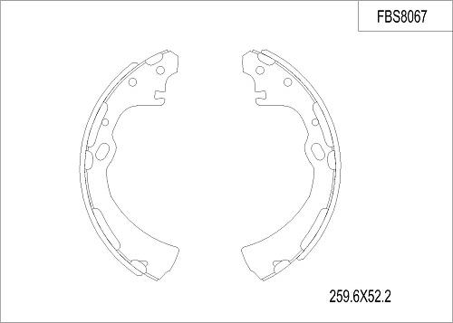 FI.BA FBS8067 - Комплект тормозных колодок, барабанные autospares.lv