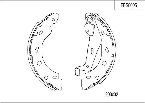 FI.BA FBS8005 - Комплект тормозных колодок, барабанные autospares.lv