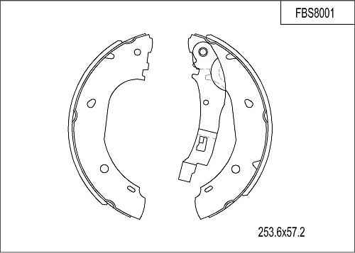 FI.BA FBS8001 - Комплект тормозных колодок, барабанные autospares.lv