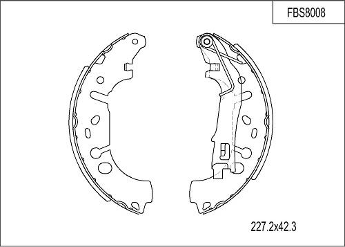 FI.BA FBS8008 - Комплект тормозных колодок, барабанные autospares.lv