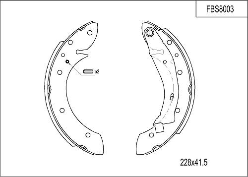 FI.BA FBS8003 - Комплект тормозных колодок, барабанные autospares.lv