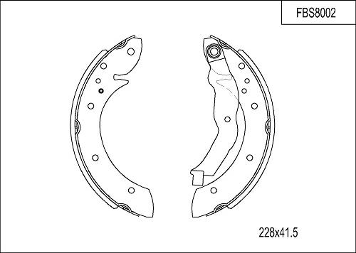 FI.BA FBS8002 - Комплект тормозных колодок, барабанные autospares.lv