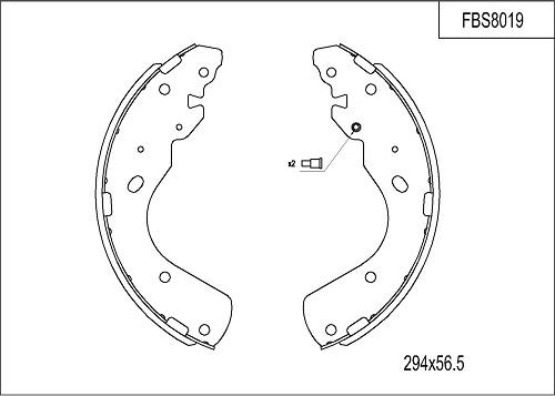 FI.BA FBS8019 - Комплект тормозных колодок, барабанные autospares.lv