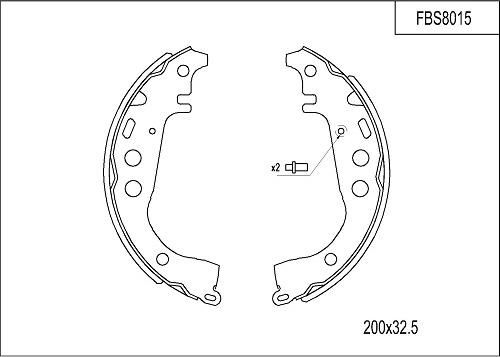 FI.BA FBS8015 - Комплект тормозных колодок, барабанные autospares.lv