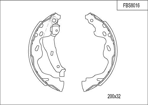 FI.BA FBS8016 - Комплект тормозных колодок, барабанные autospares.lv