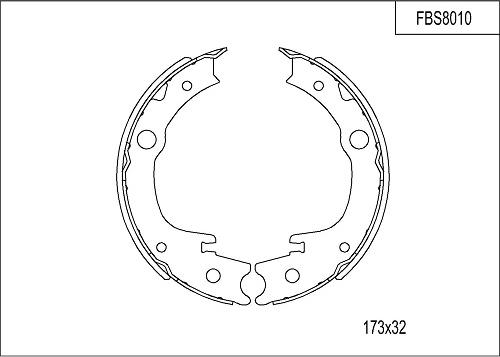 FI.BA FBS8010 - Комплект тормозных колодок, барабанные autospares.lv