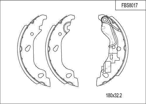 FI.BA FBS8017 - Комплект тормозных колодок, барабанные autospares.lv