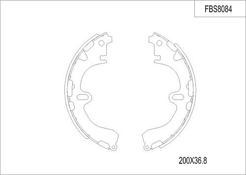 FI.BA FBS8084 - Комплект тормозных колодок, барабанные autospares.lv