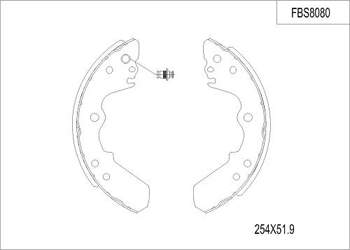 FI.BA FBS8080 - Комплект тормозных колодок, барабанные autospares.lv