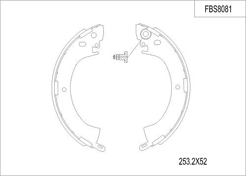 FI.BA FBS8081 - Комплект тормозных колодок, барабанные autospares.lv