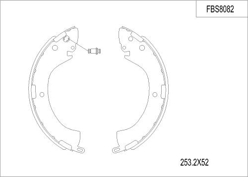 FI.BA FBS8082 - Комплект тормозных колодок, барабанные autospares.lv