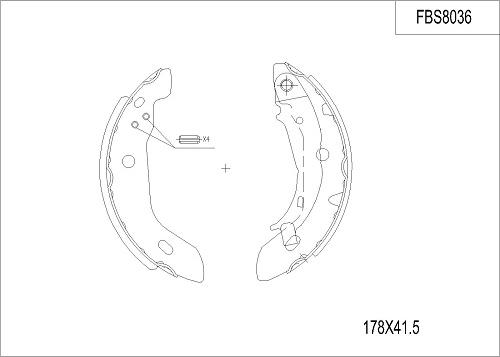 FI.BA FBS8036 - Комплект тормозных колодок, барабанные autospares.lv