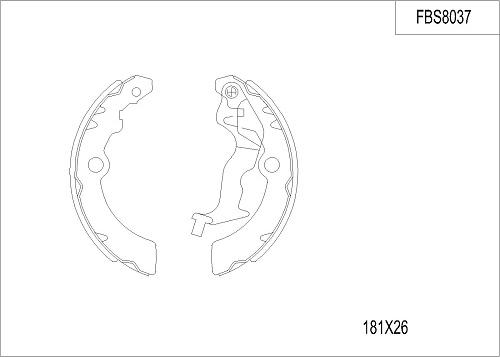 FI.BA FBS8037 - Комплект тормозных колодок, барабанные autospares.lv