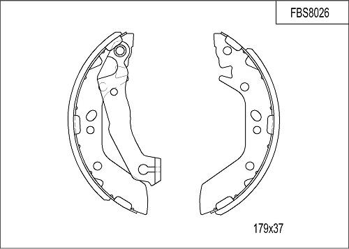 FI.BA FBS8026 - Комплект тормозных колодок, барабанные autospares.lv