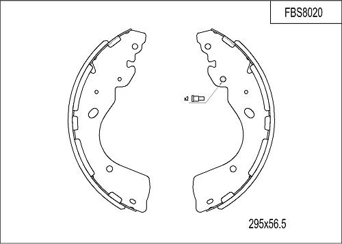 FI.BA FBS8020 - Комплект тормозных колодок, барабанные autospares.lv