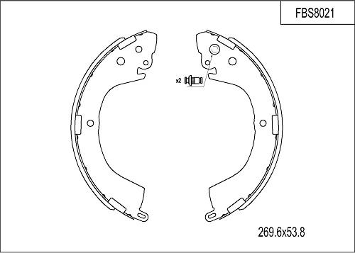 FI.BA FBS8021 - Комплект тормозных колодок, барабанные autospares.lv