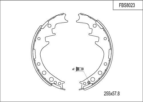 FI.BA FBS8023 - Комплект тормозных колодок, барабанные autospares.lv