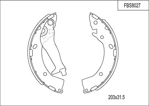 FI.BA FBS8027 - Комплект тормозных колодок, барабанные autospares.lv