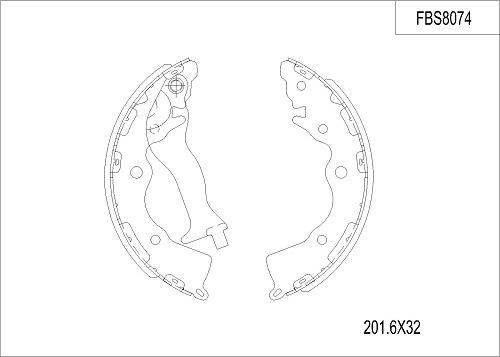 FI.BA FBS8074 - Комплект тормозных колодок, барабанные autospares.lv