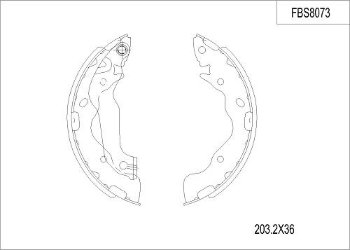 FI.BA FBS8073 - Комплект тормозных колодок, барабанные autospares.lv