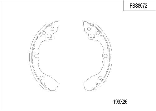 FI.BA FBS8072 - Комплект тормозных колодок, барабанные autospares.lv