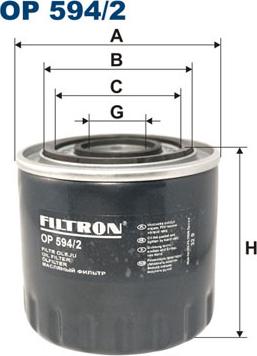 Filtron OP594/2 - Масляный фильтр autospares.lv