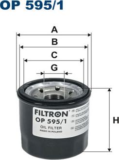 Filtron OP595/1 - Масляный фильтр autospares.lv