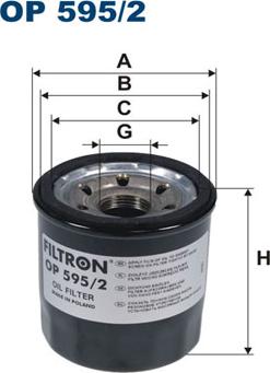 Filtron OP595/2 - Масляный фильтр autospares.lv