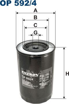 Filtron OP592/4 - Масляный фильтр autospares.lv