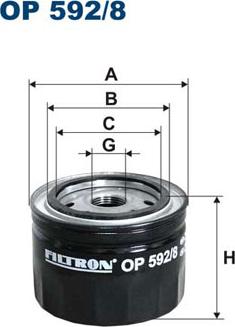 Filtron OP592/8 - Масляный фильтр autospares.lv