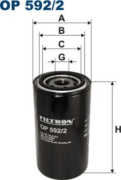 Filtron OP592/2 - Масляный фильтр autospares.lv