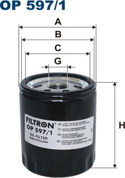 Filtron OP597/1 - Масляный фильтр autospares.lv