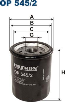 Filtron OP545/2 - Масляный фильтр autospares.lv