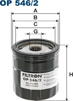 Filtron OP546/2 - Масляный фильтр autospares.lv