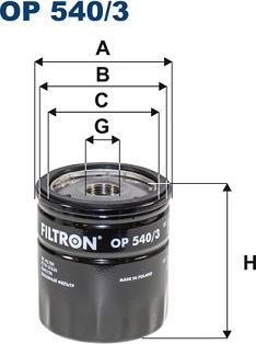 Filtron OP540/3 - Масляный фильтр autospares.lv