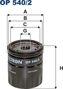 Filtron OP540/2 - Масляный фильтр autospares.lv