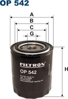 Filtron OP542 - Масляный фильтр autospares.lv
