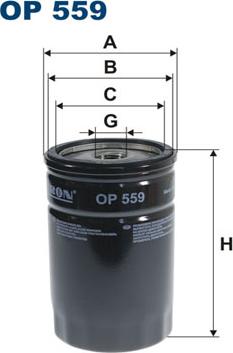 Filtron OP559 - Масляный фильтр autospares.lv
