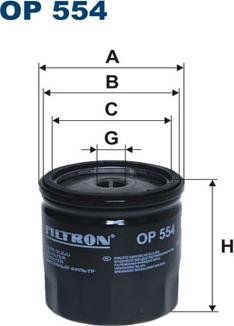 Filtron OP554 - Масляный фильтр autospares.lv