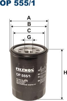 Filtron OP555/1 - Масляный фильтр autospares.lv