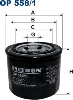 Filtron OP558/1 - Масляный фильтр autospares.lv