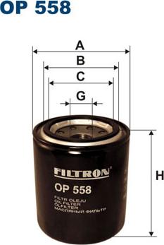 Filtron OP558 - Масляный фильтр autospares.lv