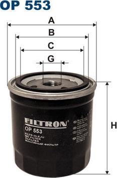 Filtron OP553 - Масляный фильтр autospares.lv