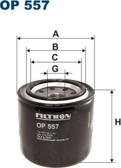 Filtron OP557 - Масляный фильтр autospares.lv