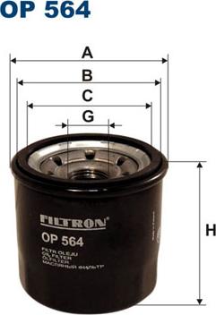 Filtron OP564 - Масляный фильтр autospares.lv